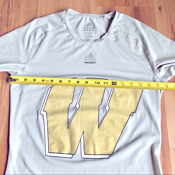 ADIDAS TechFit Powerweb ClimaLite Shirt Large Gray Half Sleeve Active Top Men’s - Picture 10 of 16